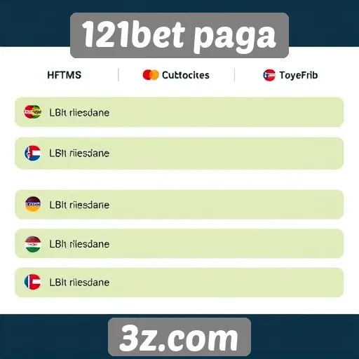Métodos de pagamento disponíveis no 121bet